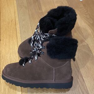 UGG Womens Shearling Classic Lace up Fashion boots .$180